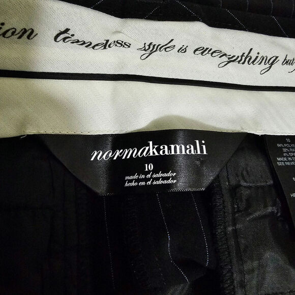 Norma Karmali Pinstripe Black Straight Leg Dress Pants Women's Sz 10 NWT Career - Picture 5 of 6